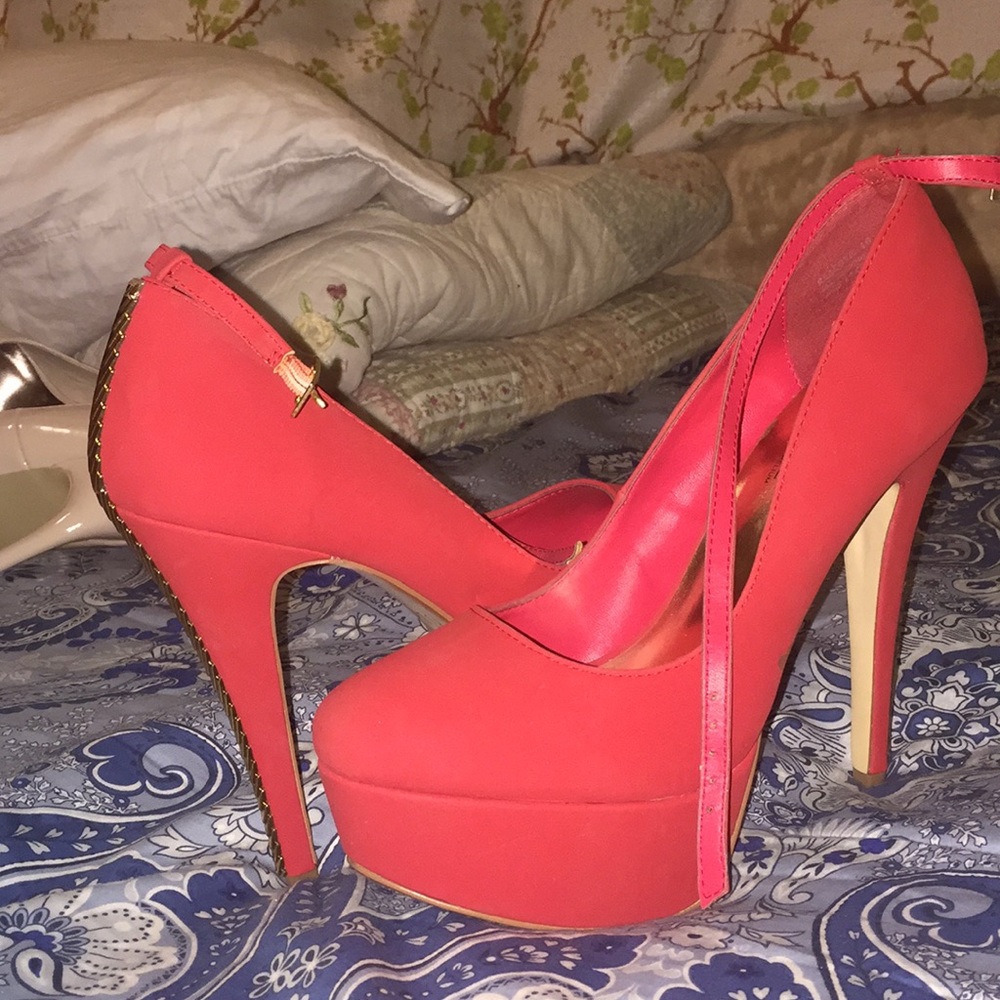 Red Platforms with Gold Embellishments